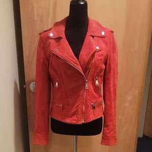 Vero Moda Women's Red Biker Jacket Sz L